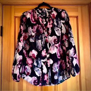 Floral Long Sleeve Blouse, size Medium